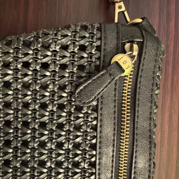 Joy Susan Black Sling Bag with Gold Zipper - Picture 2 of 5